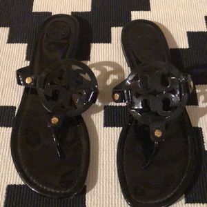 Tory Burch Miller Sandal Patent Leather Logo